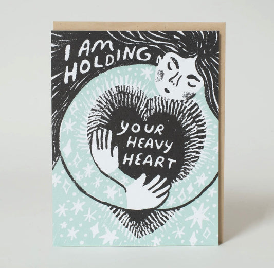 Holding Your Heart Letterpress Greeting Card