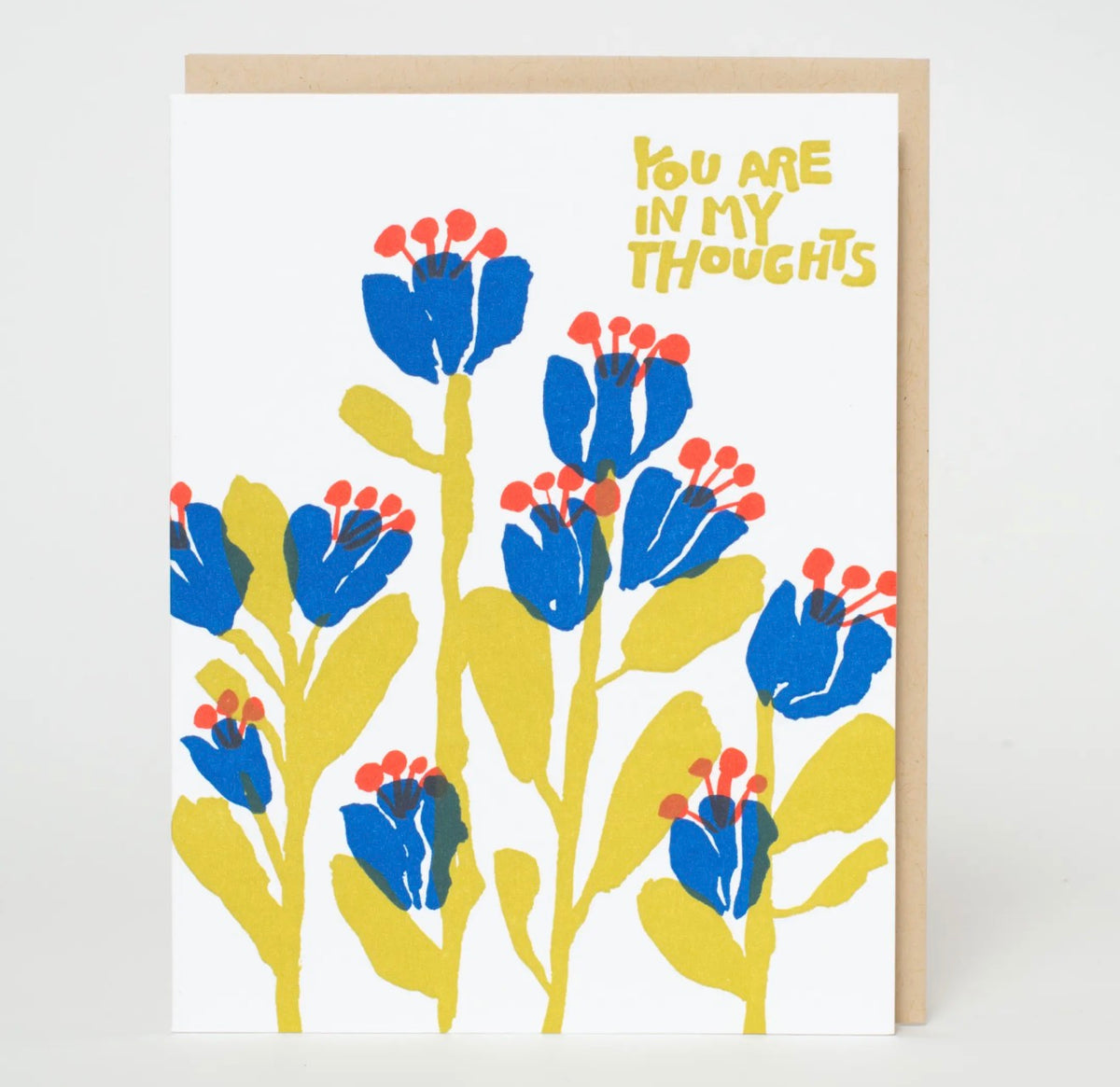 You Are in My Thoughts Flowers Letterpress Greeting Card