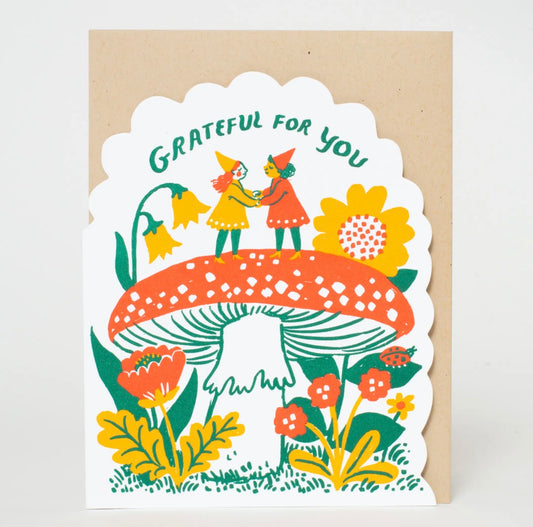 Grateful Gnomes Letterpress Greeting Card