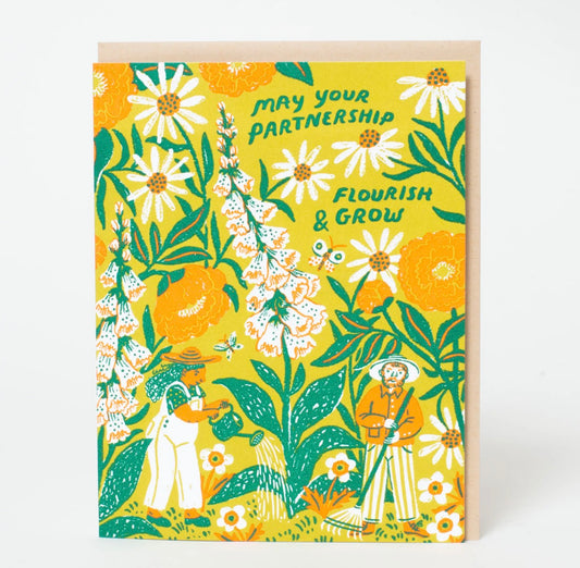Flourishing Partnership Letterpress Greeting Card