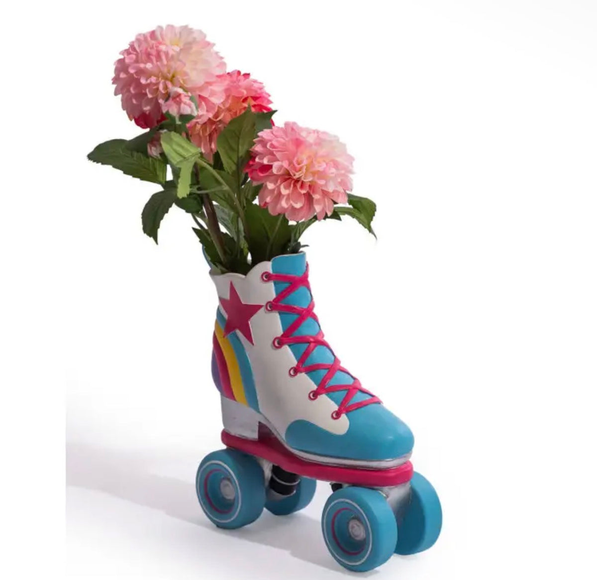 Rainbow Retro Roller Skate Vase