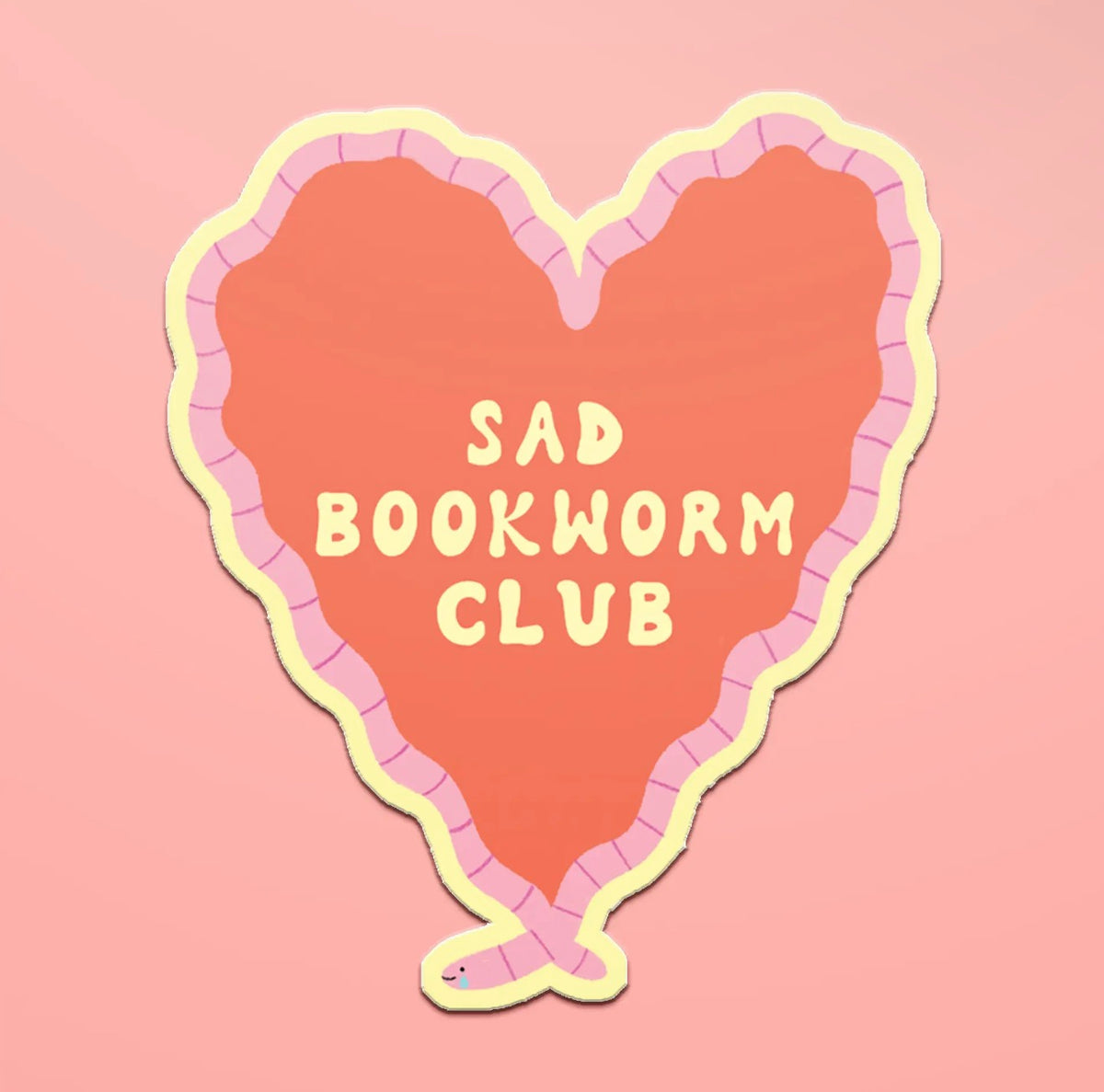 Sad Bookworm Club Sticker