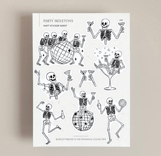 Party Skeletons Sticker Sheet