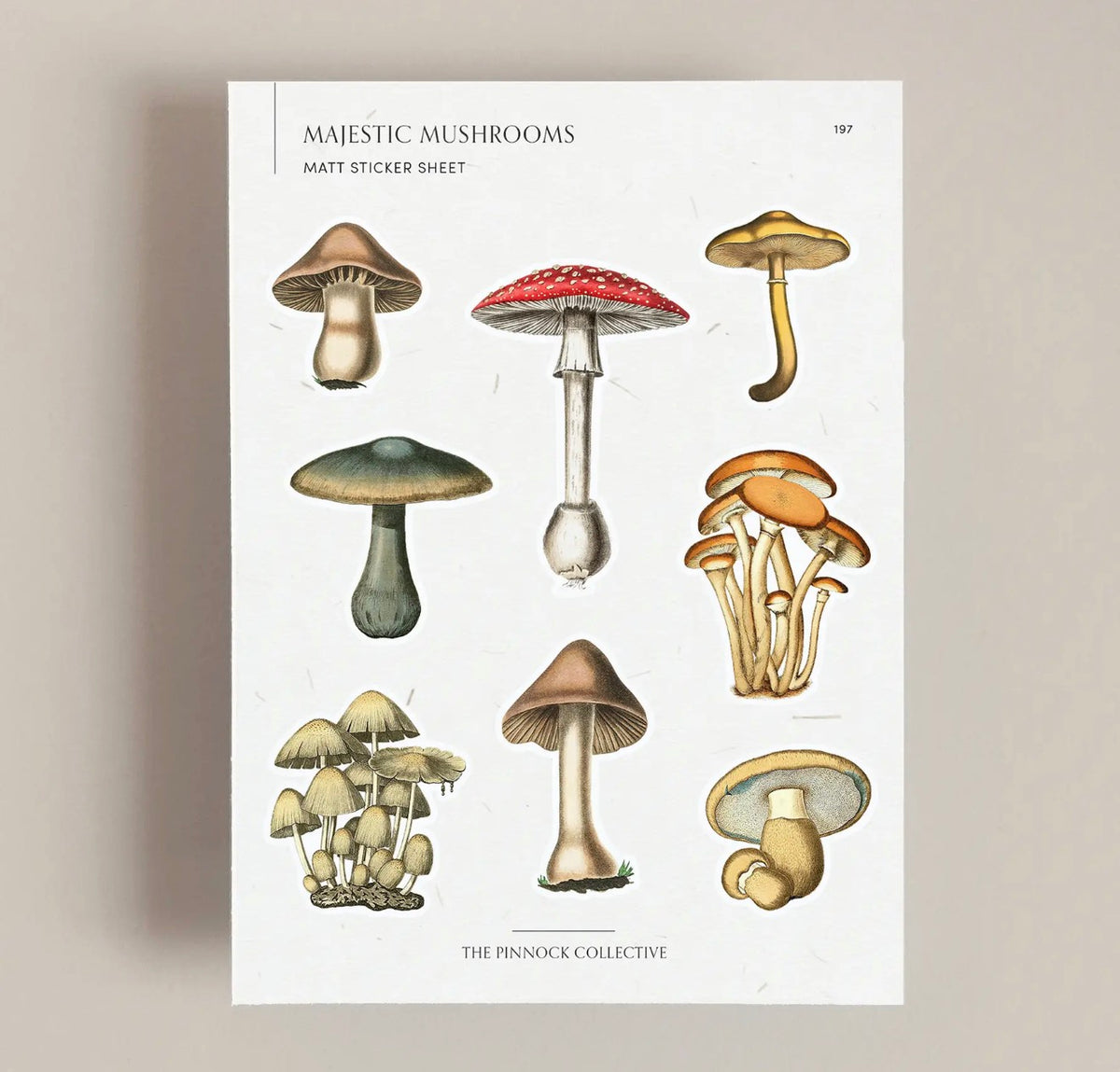 Vintage Mushroom Illustrations Sticker Sheet