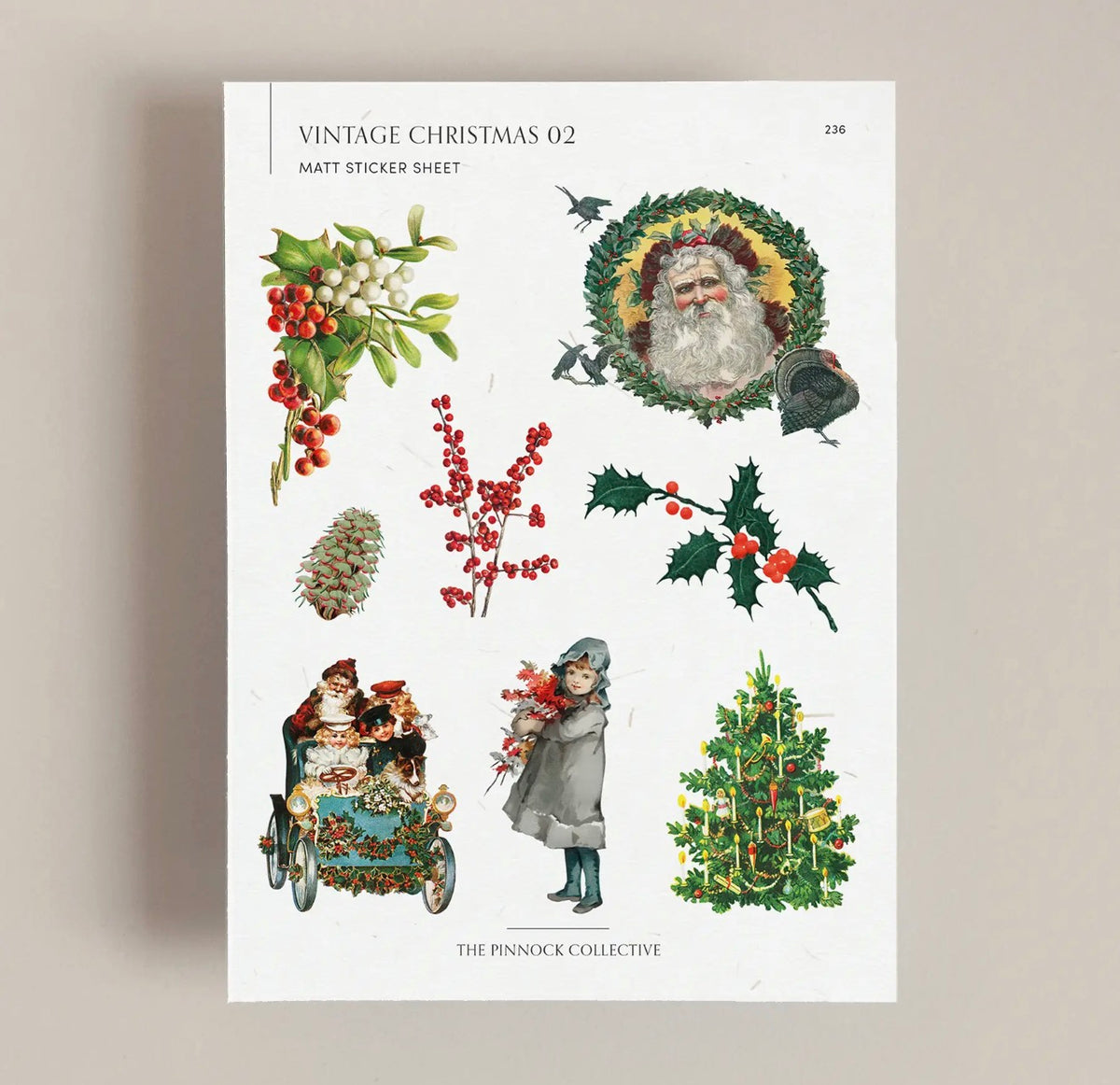 Christmas-Themed Vintage Illustrations Sticker Sheet