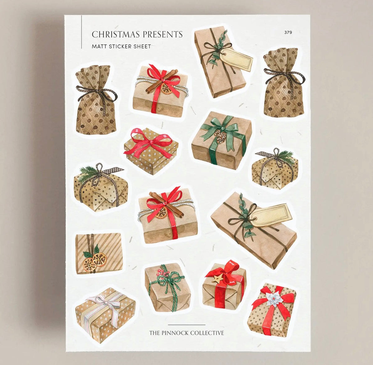 Watercolour Christmas Presents Sticker Sheet