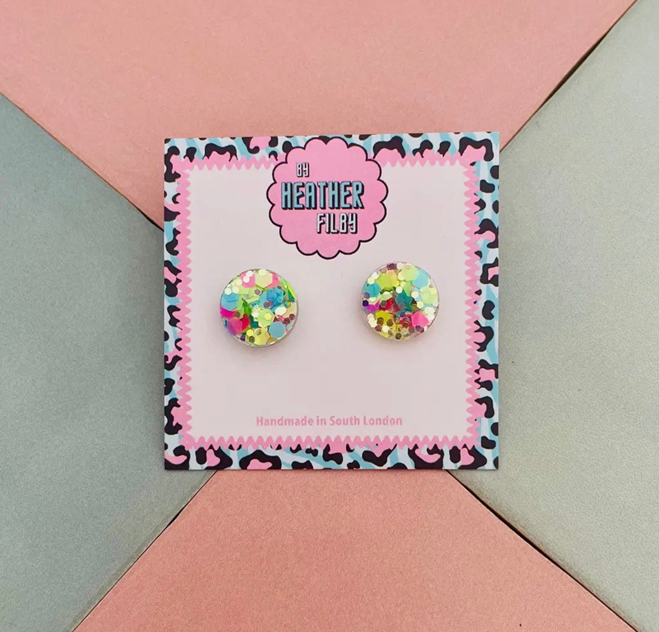 Glitter Circle Stud Earrings