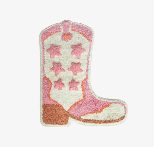 Cowboy Boot Tufted Bath Mat