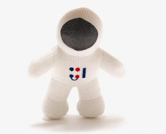 Knitted Astronaut Baby Rattle