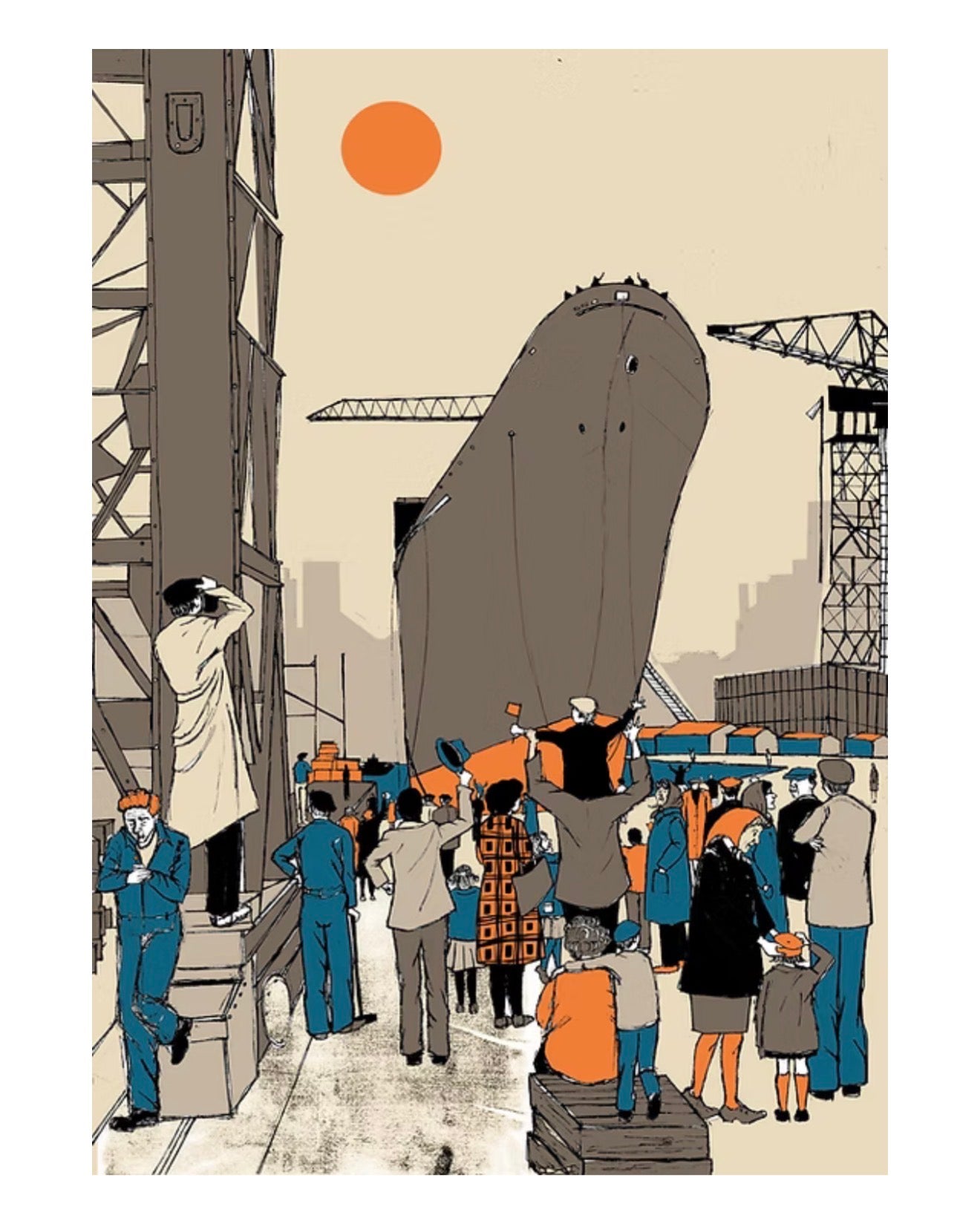 Ship Launch Day A3 Print