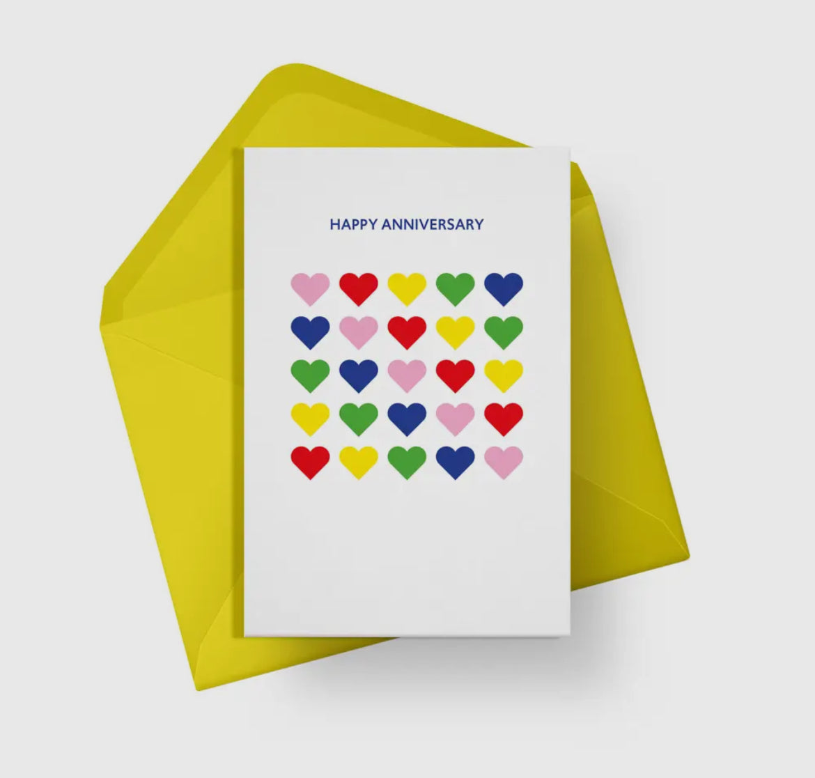 Rainbow Hearts Anniversary Card