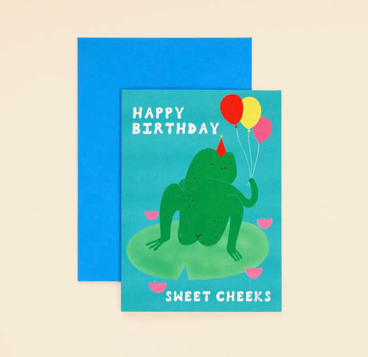 Sweet Cheeks Frog Birthday Card