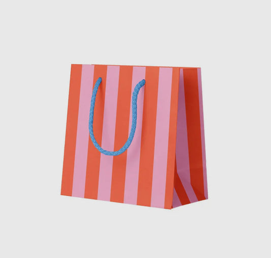 Pink and Orange Stripe Mini Gift Bag