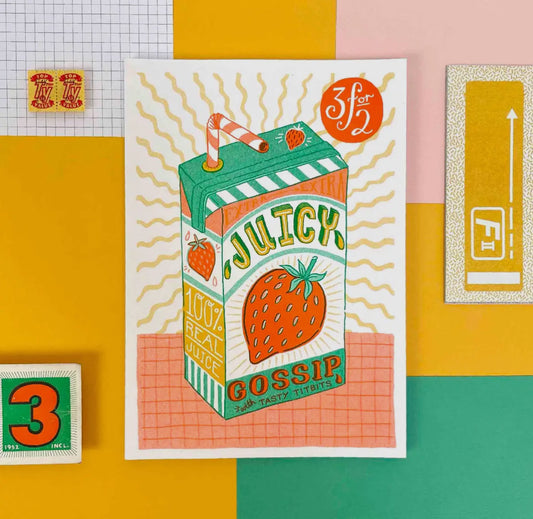 Juicy Gossip A5 Risograph Print