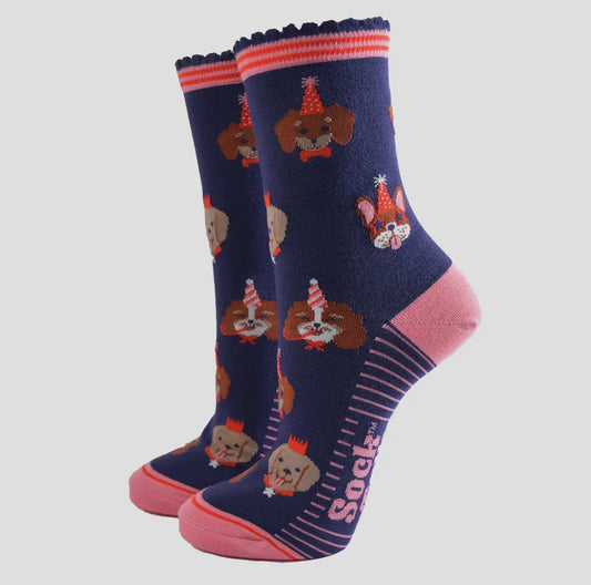 Women's Bamboo Party Dog Socks