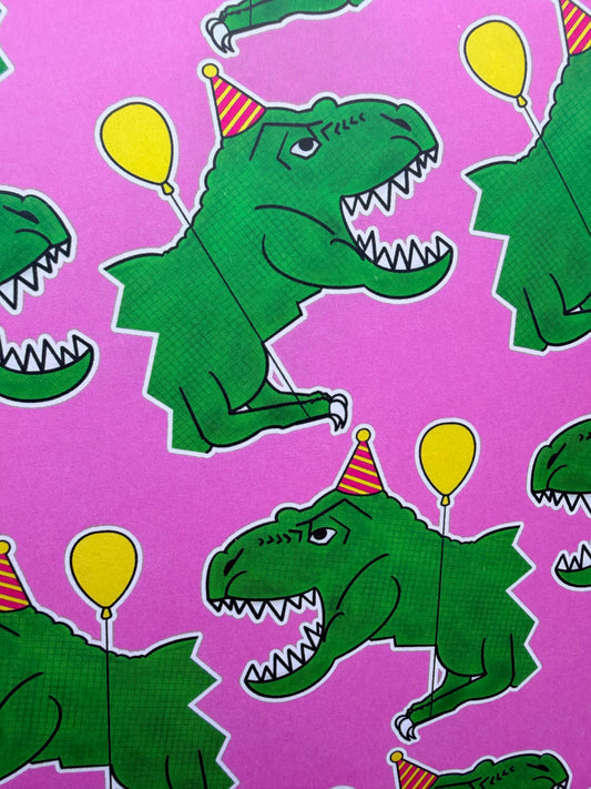 T Rex Party Wrapping Paper