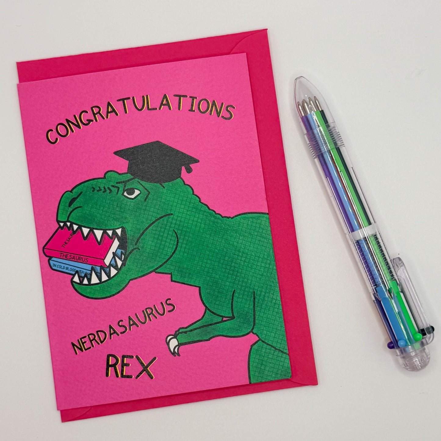 Nerdasaurus Graduation Card