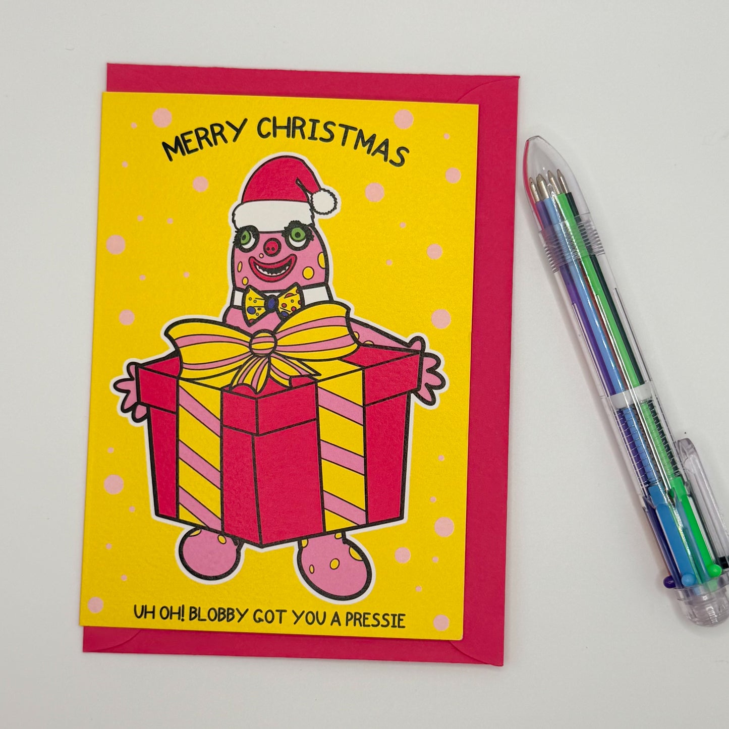 Blobby Present Christmas Card