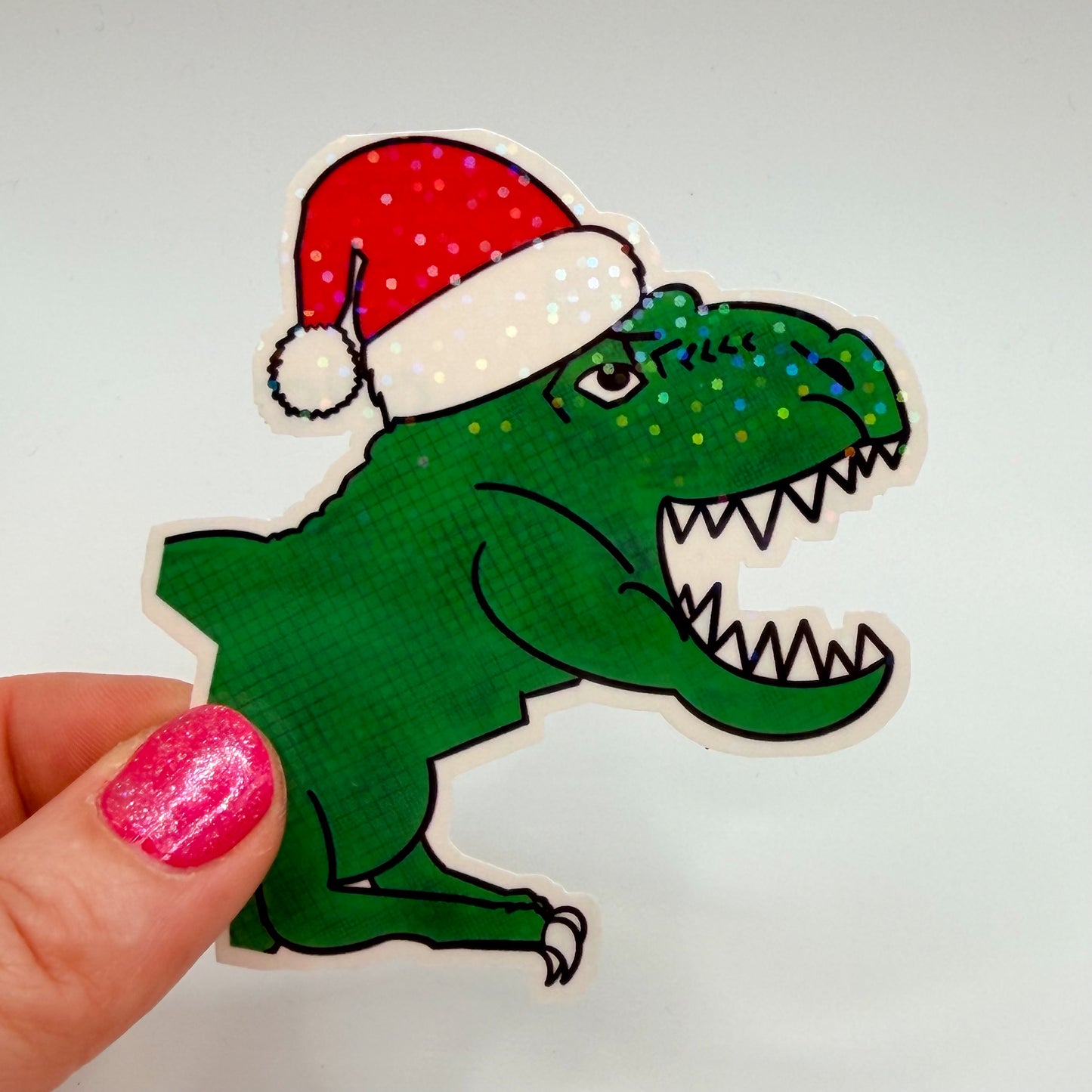 T Rex Christmas Sticker