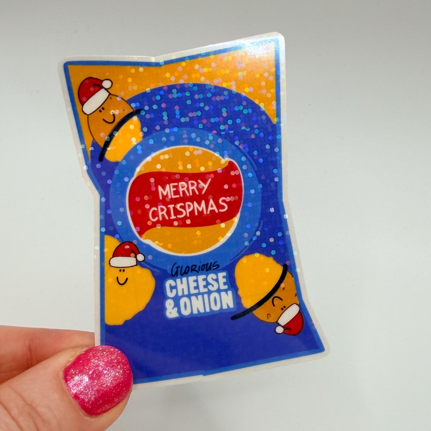 Cheese & Onion Cristmas Sticker