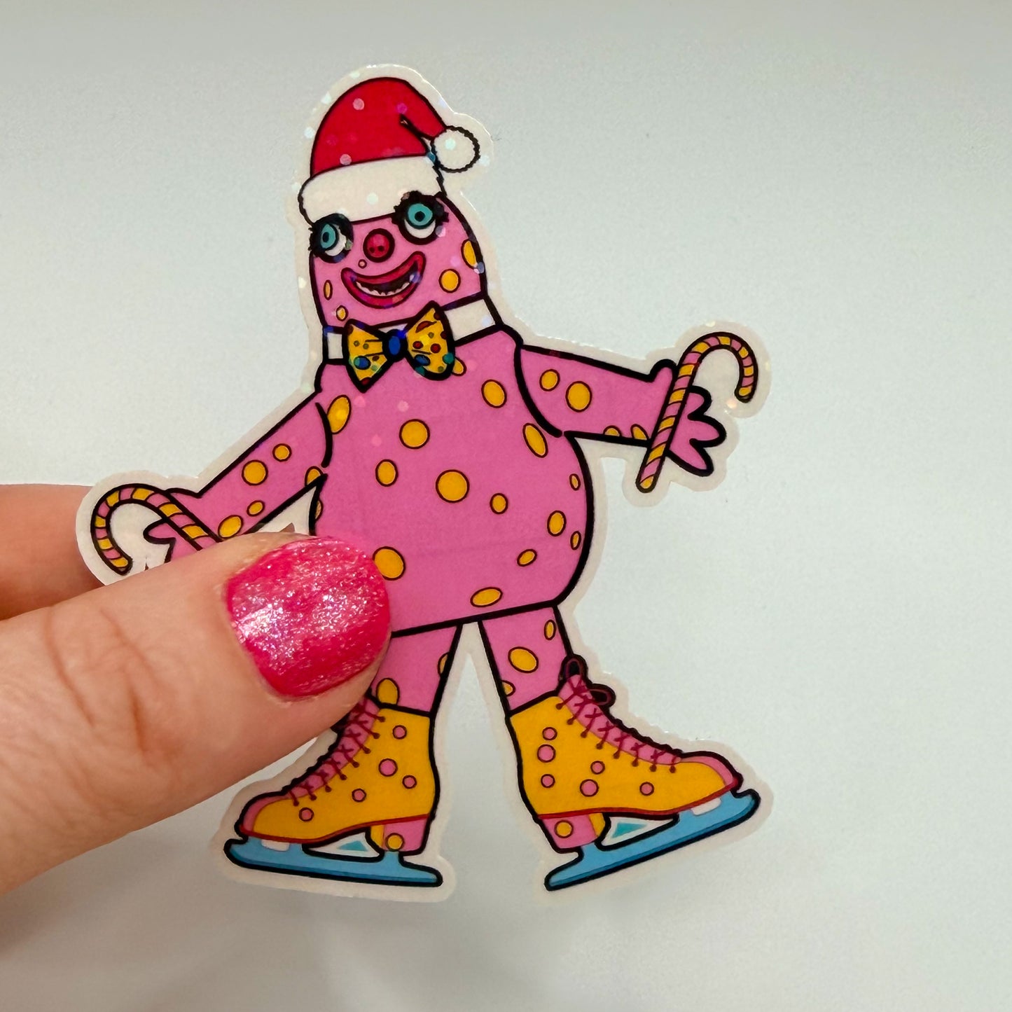 Blobby Skates Christmas Sticker