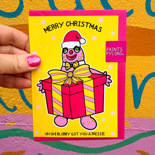 Blobby Present Christmas Card