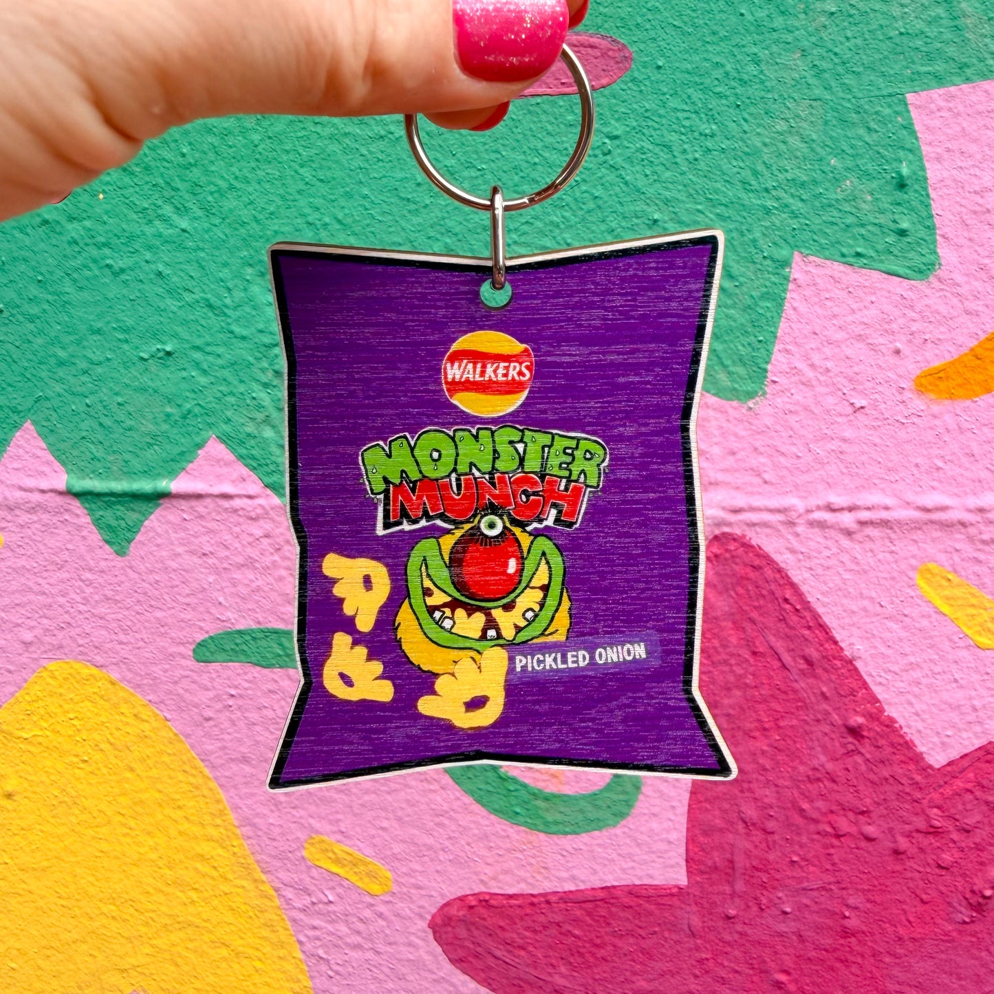 Monster Munch Wooden Keyring