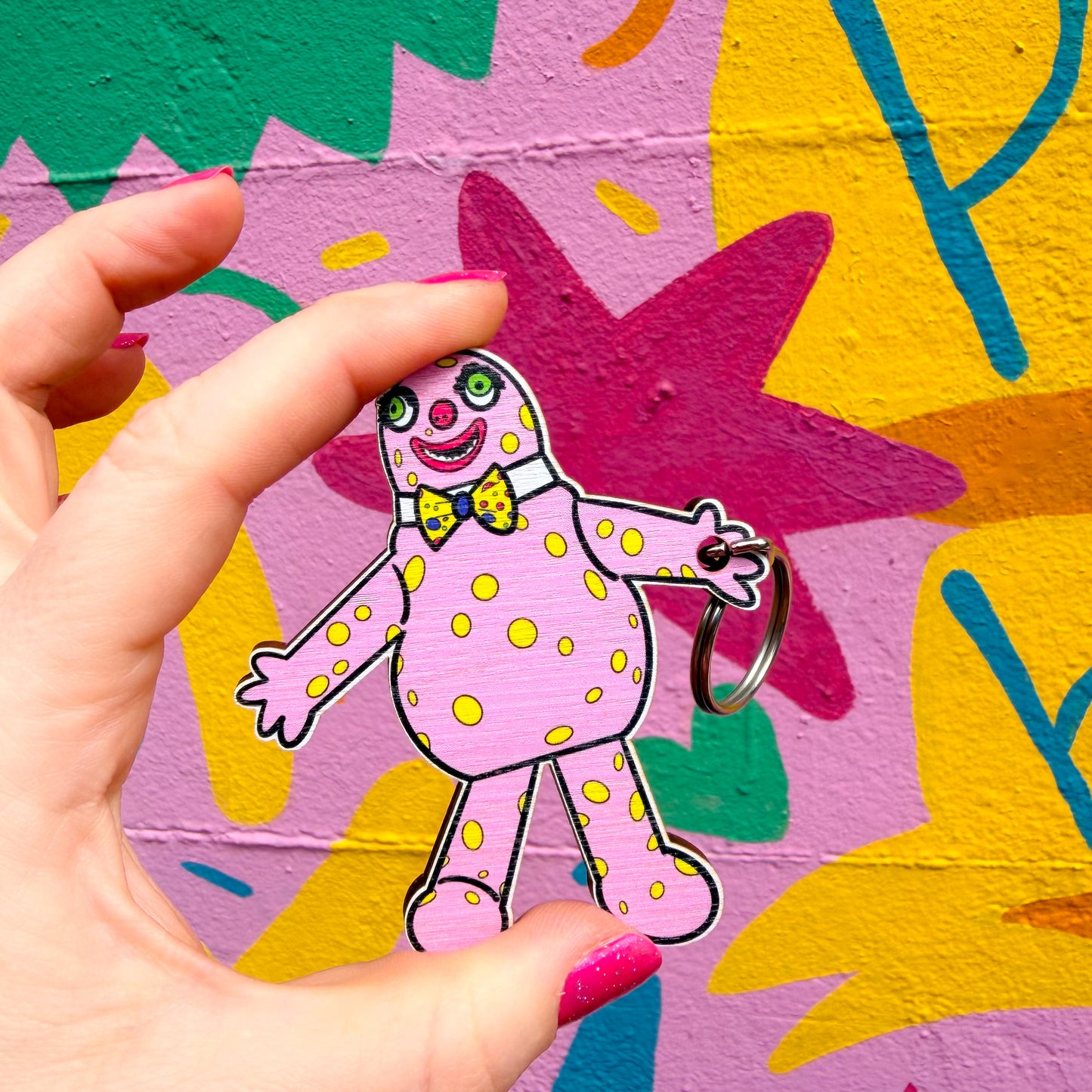 Blobby Wooden Keyring