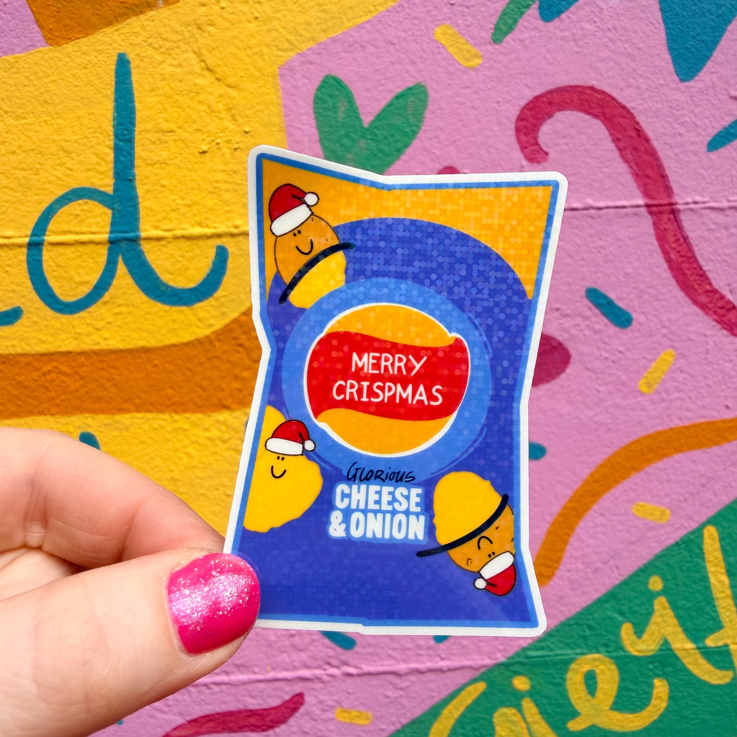Cheese & Onion Cristmas Sticker