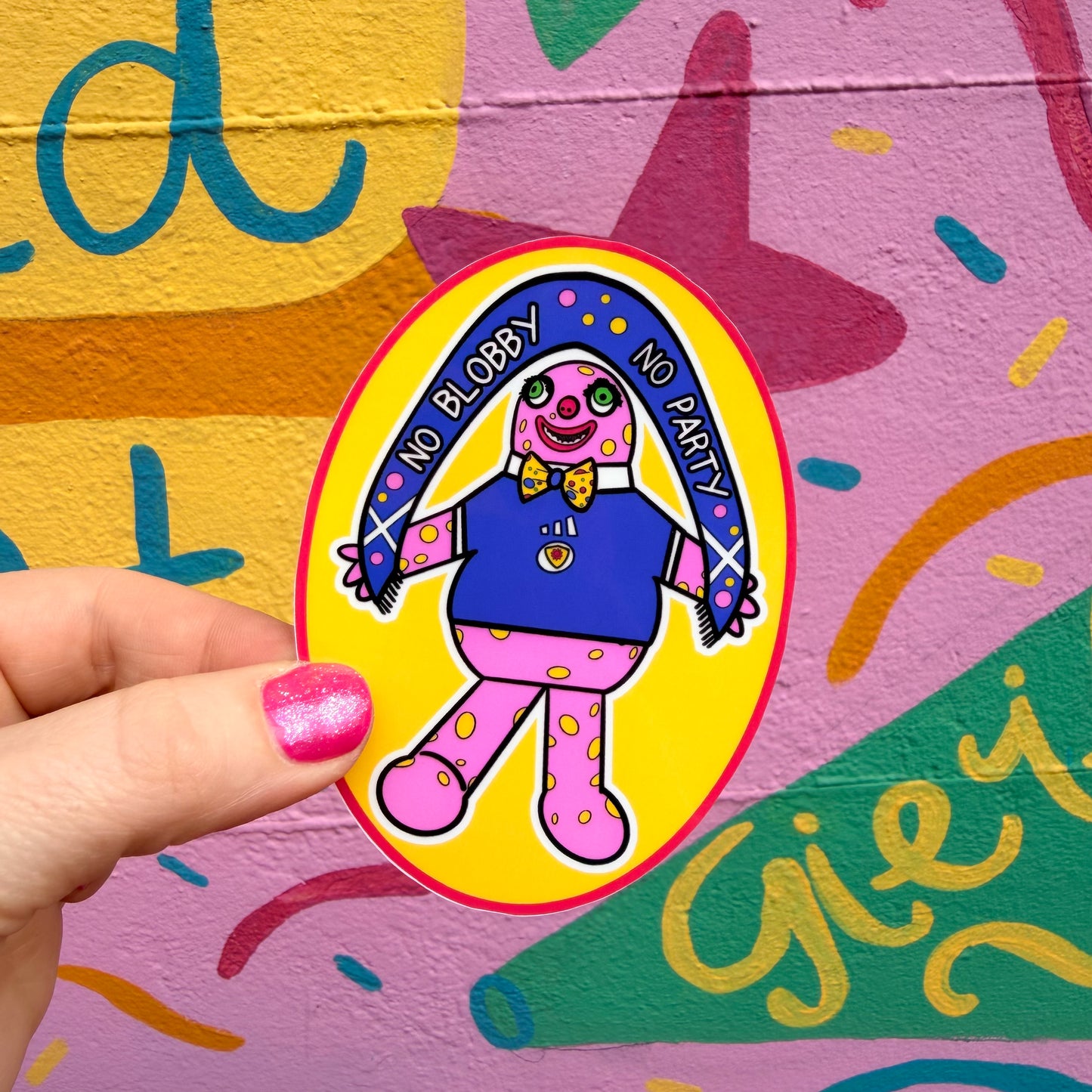 No Blobby No Party Sticker