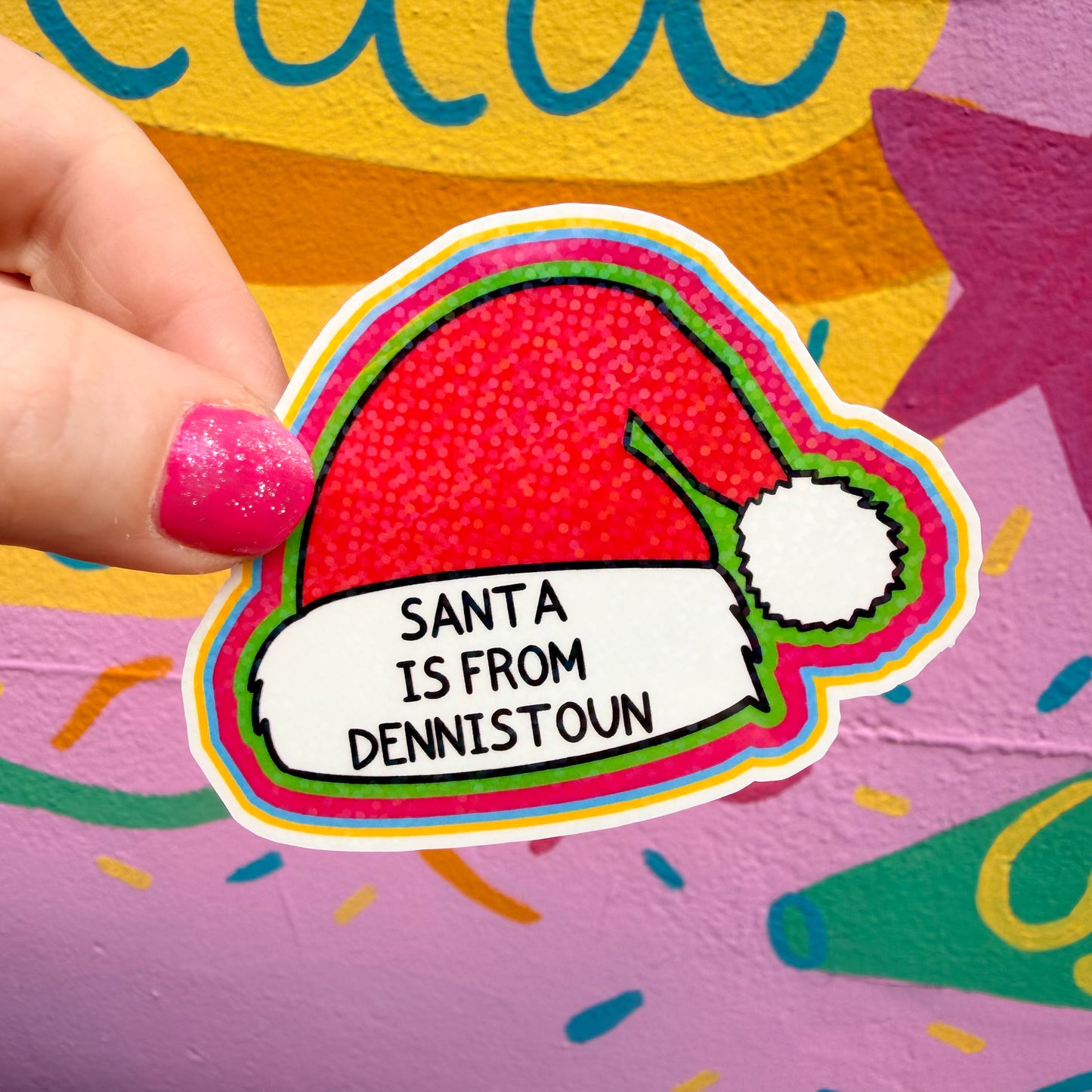 Santa is From Dennistoun Christmas Sticker