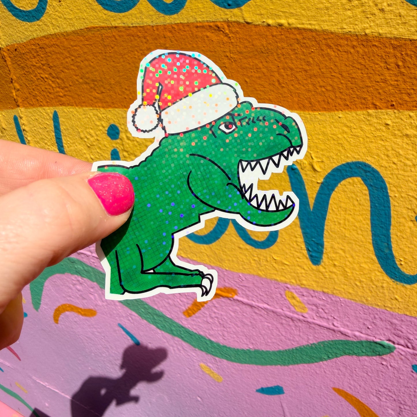T Rex Christmas Sticker