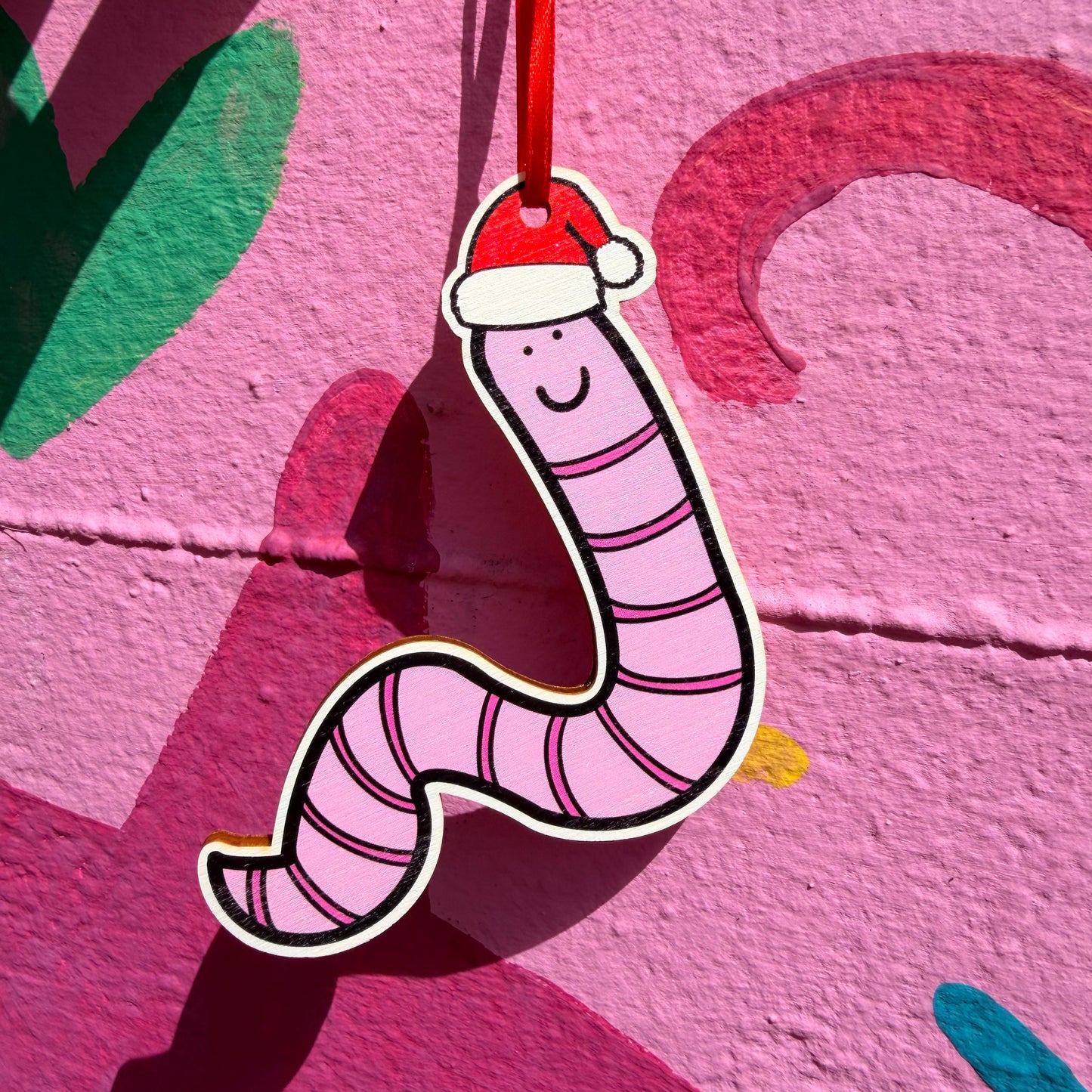 Worm Wooden Christmas Decoration