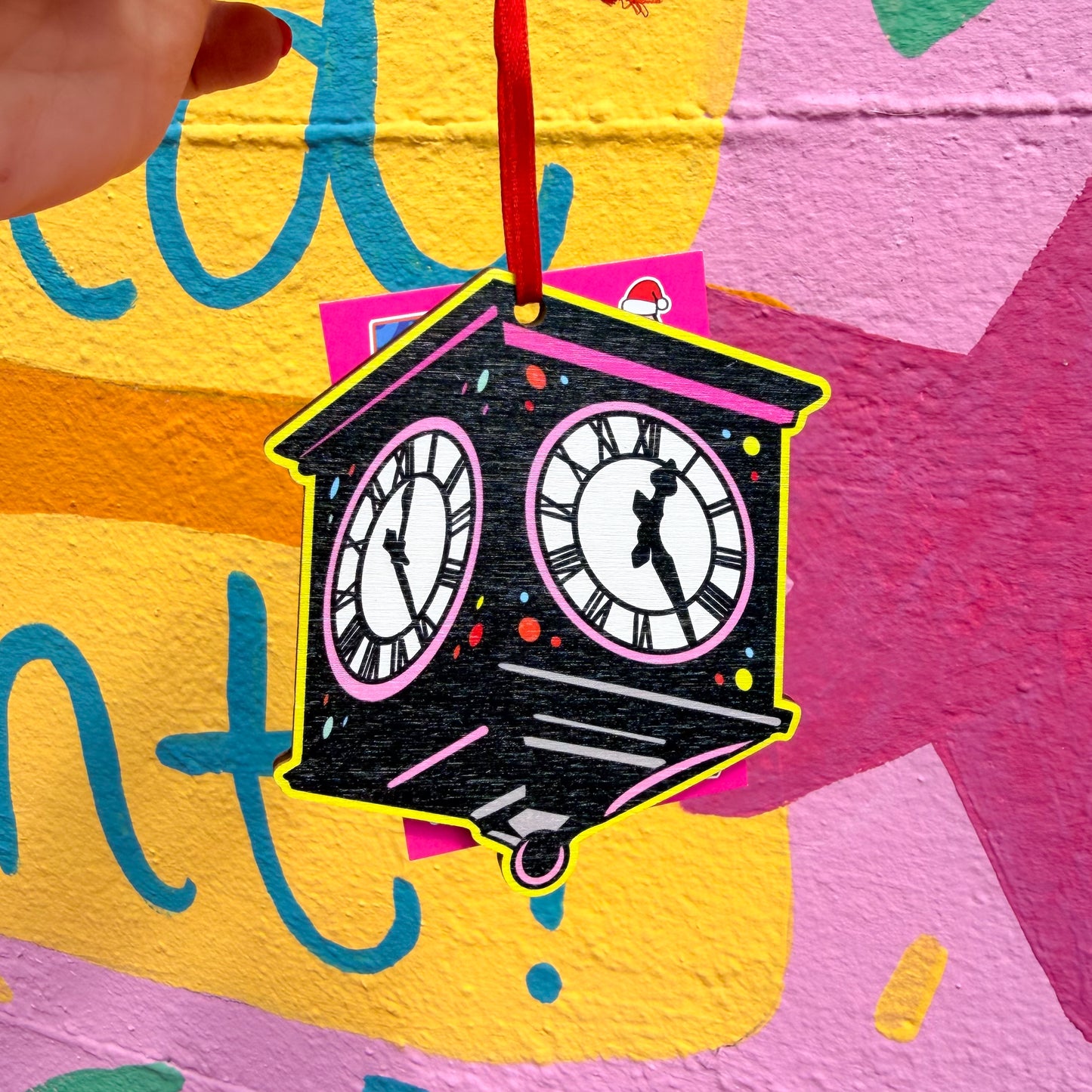 Central Station Clock Wooden Christmas Decoration