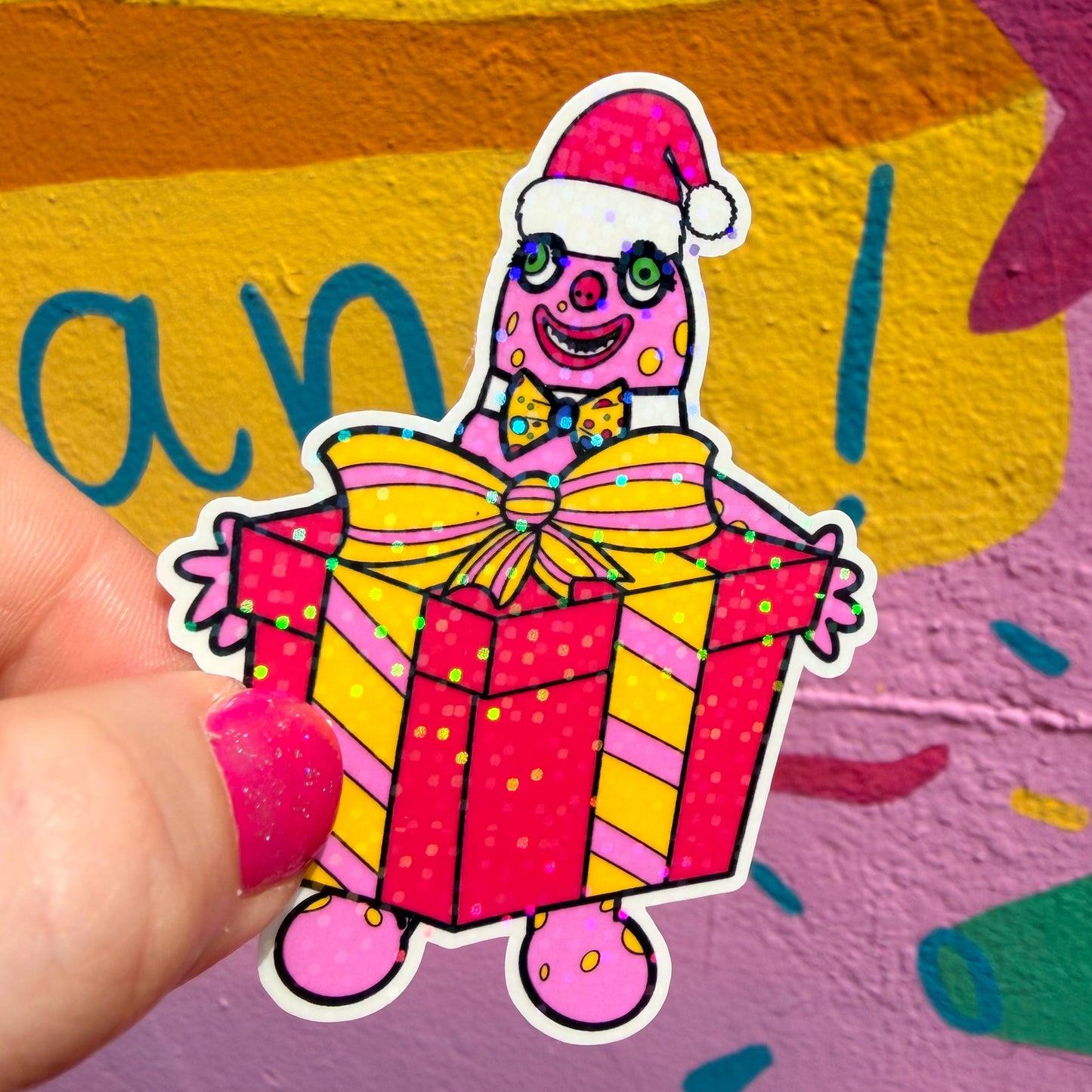 Blobby Christmas Present Sticker