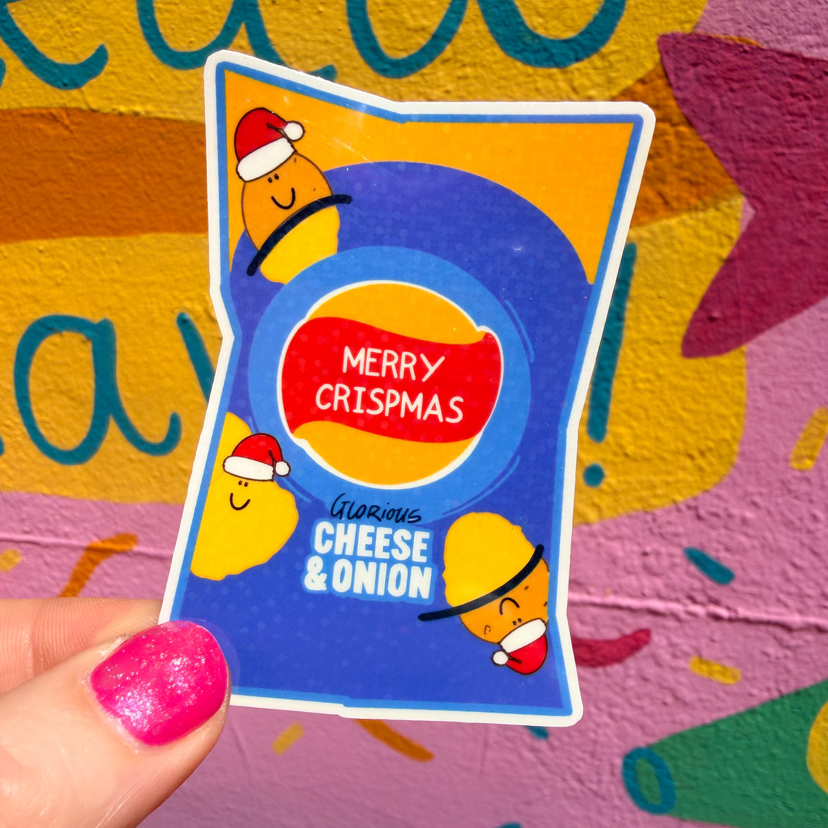 Cheese & Onion Cristmas Sticker