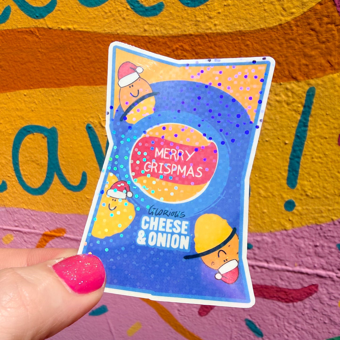 Cheese & Onion Cristmas Sticker