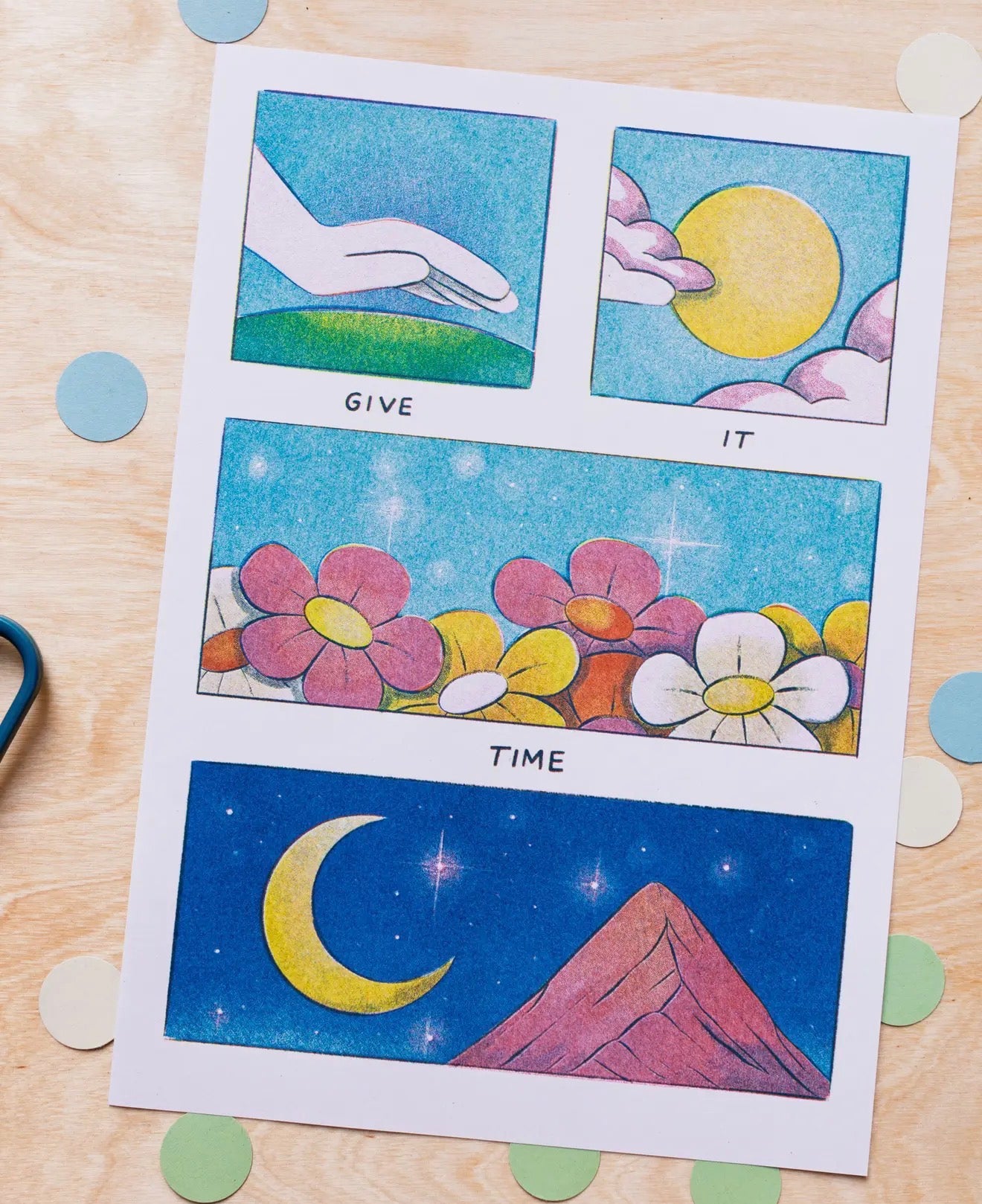 Give It Time A4 Risograph Print