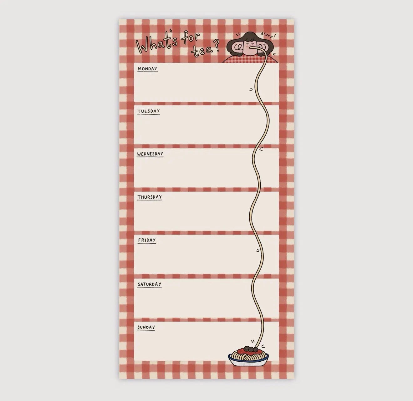 What's For Tea? Illustrated Meal Planning Notepad