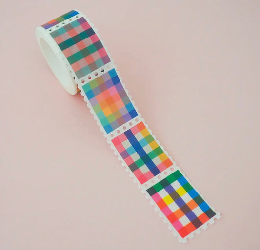 Rainbow Gingham Stamp Washi Tape