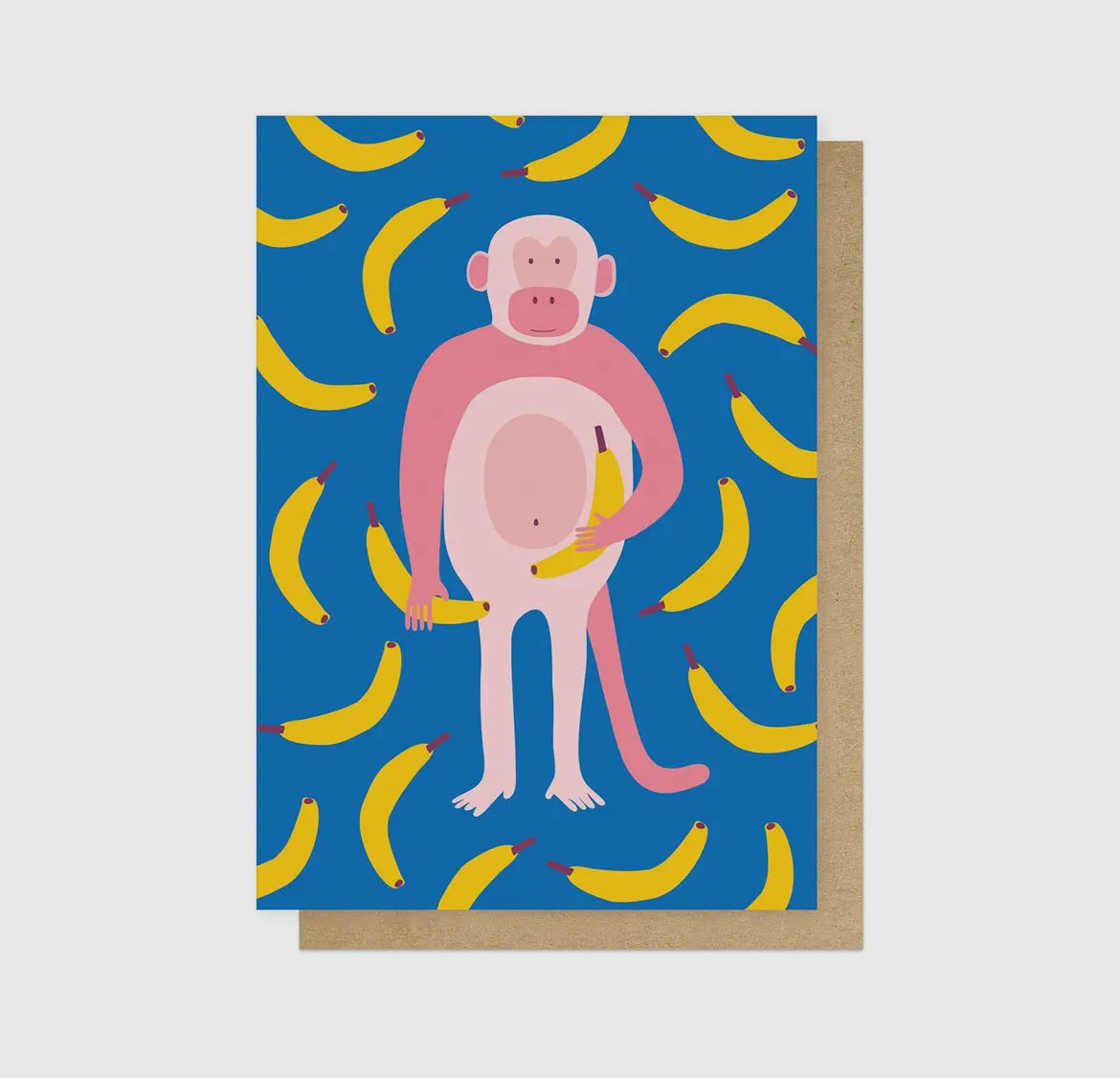 Monkey Bananas Greetings Card