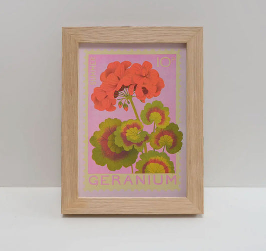 Geranium A5 Risograph Print