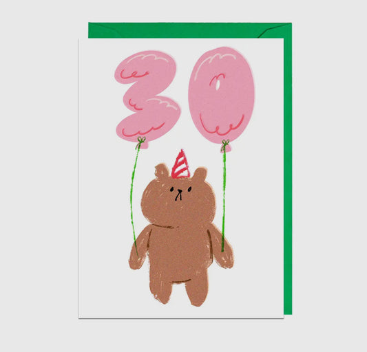 Bear 30th Birthday Card