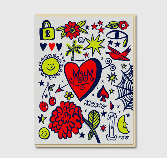 Mum Tattoo Greeting Card