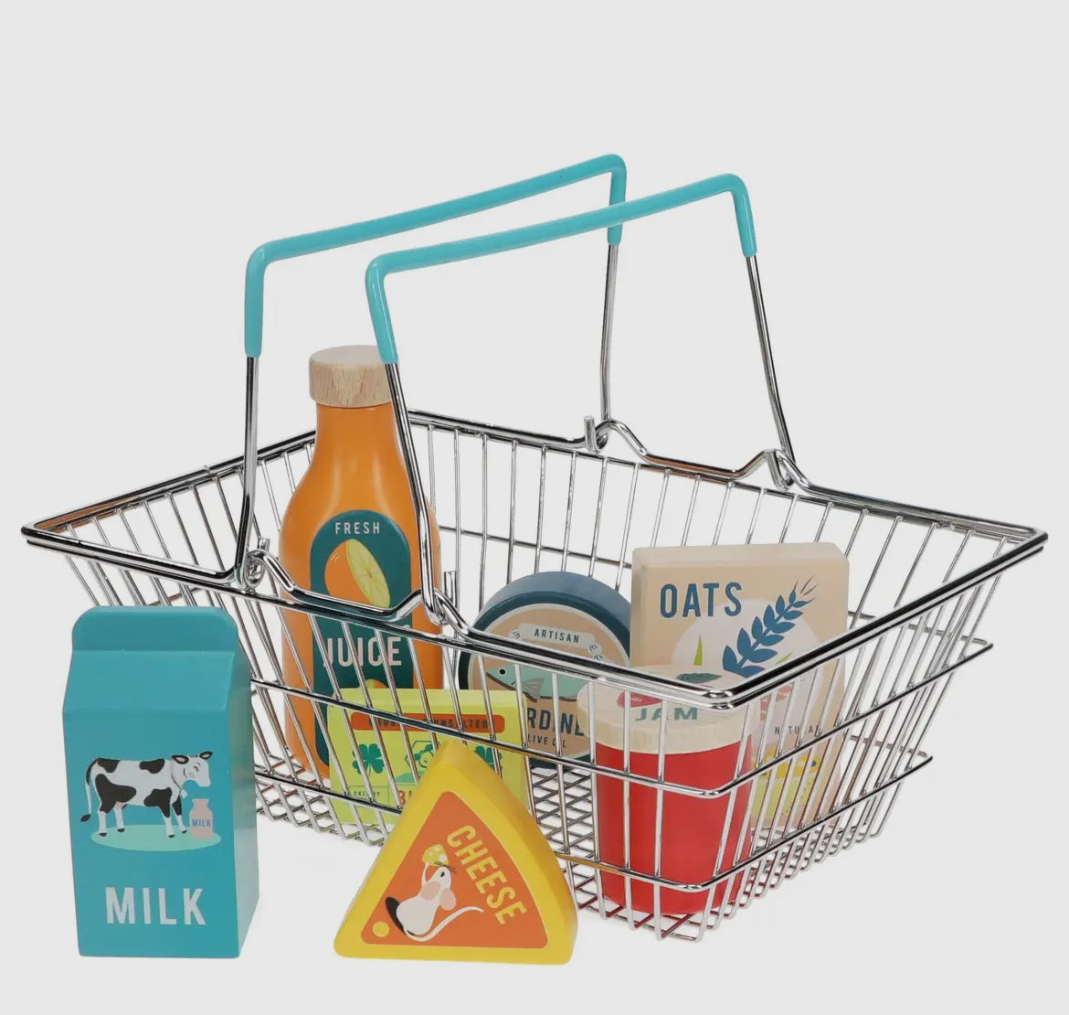 Wooden Shopping Playset with Basket