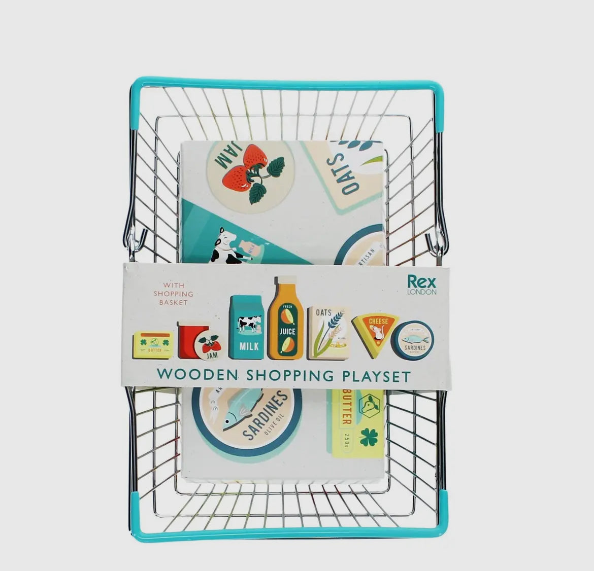 Wooden Shopping Playset with Basket