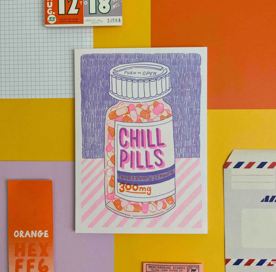 A5 Chill Pills Riso Print