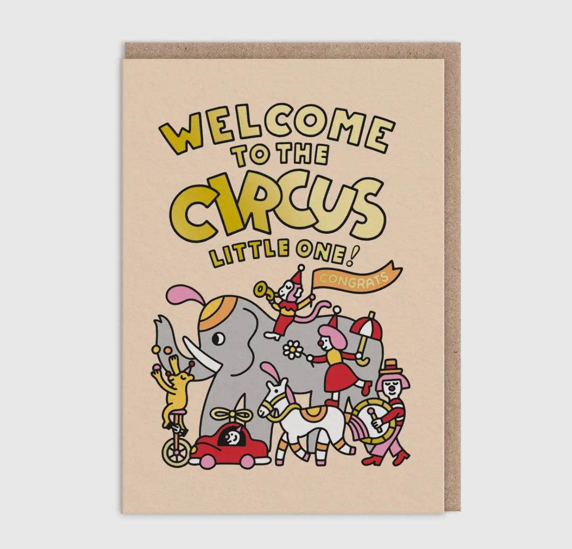 Welcome To the Circus New Baby Card