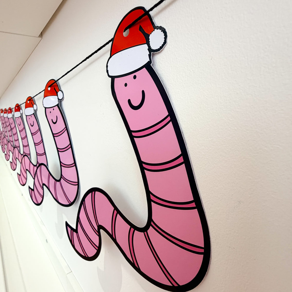Cute Worm Christmas Garland