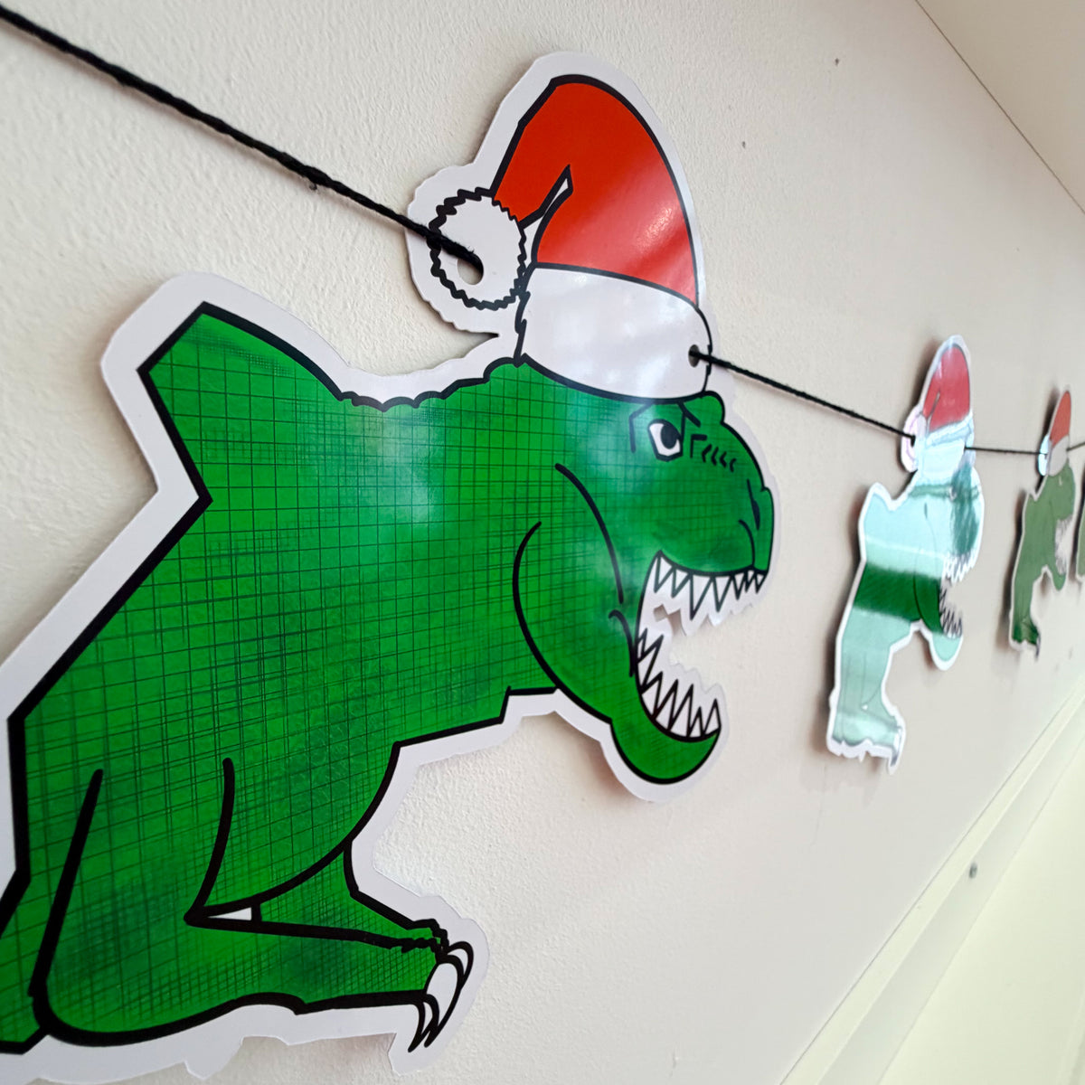 T Rex Christmas Garland